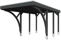 Skan Holz Carport Friesland 314x555 cm inkl. 2 Einfahrtsb&ouml;gen Sparset 6 schiefergrau