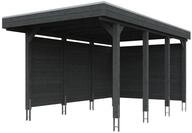 Skan Holz Carport Friesland 314x555 cm inkl. R&uuml;ck- und Seitenw&auml;nde Sparset 1