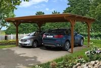 Skan Holz Carport Odenwald 640 x 541cm nussbaum Holzcarport