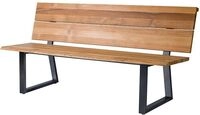 Diamond Garden Bank PISA 140 cm, Edelstahl Dunkelgrau / Recycled Teak