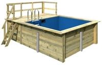 Karibu Rechteck Pool Gr. 1 - 350 x 320 cm - kesseldruckimpr&auml;gniert Sparset mit