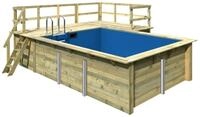 Karibu Rechteck Pool Gr. 2 - 350 x 440 cm - kesseldruckimpr&auml;gniert Sparset mit