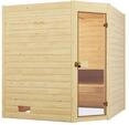 Weka Sauna Valida Eck Gr. 2 mit Glast&uuml;r - Massivholzsauna 38 mm mit Eckeinstieg Ohne