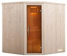 Weka Sauna Kiruna 2 mit Glast&uuml;r und Eckeinstieg 230 V - 68 mm-4,5 kW