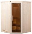 Weka Sauna Kiruna 1 mit Glast&uuml;r und Eckeinstieg 230 V - 68 mm 3,6 kW