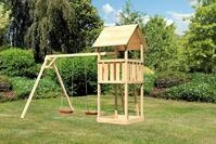 Akubi Kinderspielturm Lotti inkl. Doppelschaukel naturbelassen