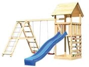 Akubi Kinderspielturm Lotti mit Satteldach inkl. Wellenrutsche,...