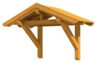 Skan Holz Satteldach Vordach Einzelt&uuml;r Siegeneiche hell Typ 1