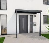 Gutta Rechteckvordach BS Plus XL 250 mit Pfosten (neues Modell) Entw&auml;sserung &uuml;ber