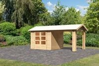 Karibu Gartenhaus Theres 3 Inkl. 2,6m 1 Dachausbauelement - 28mm-244 x 244 cm-