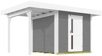 Weka Gartenhaus Designhaus 172 A mit Design-Einzelt&uuml;re und Anbau (147 cm) grau Gr. 1