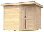 Weka 21 mm Gartenhaus 229 A Eckhaus inkl. moderner Design-Einzelt&uuml;r naturbelassen