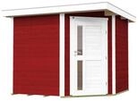 Weka 21 mm Gartenhaus 229 A Eckhaus inkl. moderner Design-Einzelt&uuml;r schwedenrot