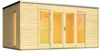 Weka Design Gartenhaus P 285 mit Panorama-Glast&uuml;ren - 28 mm naturbelassen 450...