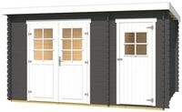 Weka Gartenhaus 254 graphitgrau/wei&szlig; - 28 mm 370 x 250 cm (Gr. 2) - 50 % Rabatt auf