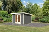 Karibu Premium Gartenhaus Radeburg 1 - 40mm-309 x 309 cm-terragrau