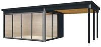 Wolff Finnhaus Gartenhaus Studio 44-D mit Seitendach sowie
