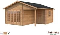 Palmako Gartenhaus Irene 21,9+5,2 m&sup2; - 44 mm Hellbraun tauchimpr&auml;gniert