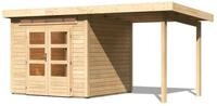 Karibu Gartenhaus Kandern 3 mit 235 cm Schleppdach naturbelassen 244 x 244 cm