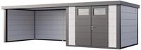 Telluria Metallger&auml;tehaus Classico 3030 mit Lounge Anbau (ca. 450 cm Breite) wei&szlig;