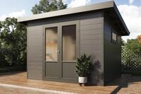 Wolff Finnhaus WPC Gartenhaus Terra 3030 Anthrazit/Hellgrau - 28 mm