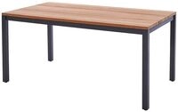 Diamond Garden Tisch RAVENNA 160 x 90 cm, Edelstahl Dunkelgrau / Recycled Teak
