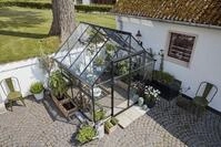Juliana Gew&auml;chshaus Qube 8 - 6,3 m&sup2; (Gr. 1) 3 mm Sicherheitsglas schwarz