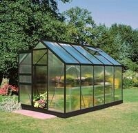 Halls Gew&auml;chshaus Popular - 6.2 m&sup2; Schwarz mit 4 mm Stegdoppelplatten