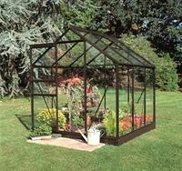 Halls Gew&auml;chshaus Popular - 3.8 m&sup2; Schwarz mit 3 mm Blankglas