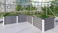 Vitavia Hochbeet Meta IN&OUT 401 M 185 x 185 cm 40 cm Granitgrau mit alufarbenen