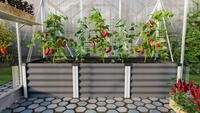 Vitavia Hochbeet Meta IN&OUT 401 S 65 x 185 cm 40 cm Granitgrau mit alufarbenen