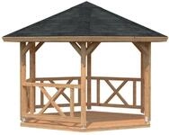 Palmako Pavillon Betty 9,9 m&sup2; Hellbraun tauchimpr&auml;gniert