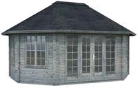 Palmako Pavillon Hanna 20,3 m&sup2; - 44 mm Grau tauchimpr&auml;gniert