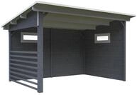 Skan Holz Unterstand / Outdoork&uuml;che "Vimmbery" - 19 mm grau
