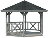Palmako Pavillon Betty 9,9 m&sup2; Grau tauchimpr&auml;gniert