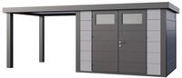 Telluria Metallger&auml;tehaus Classico 3024 mit 280 cm Seitendach lichtgrau Seitendach