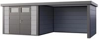 Telluria Metallger&auml;tehaus Classico 3030 mit Lounge Anbau lichtgrau Lounge-Anbau