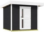 Weka Gartenhaus Designhaus 172 mit Vordach (50 cm) und Design-Einzelt&uuml;re anthrazit