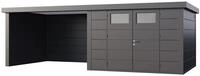 Telluria Metallger&auml;tehaus Classico 3030 mit Lounge Anbau granitgrau/anthrazit