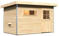 Karibu Gartensauna Pultdach Saunahaus Skrollan 1 mit Vorraum-Ohne...