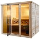 Weka Premium Massivholz-Elementsauna Kemi Panorama 3 mit Glast&uuml;r+2 Fenster und