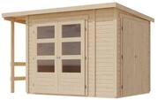 Karibu Multifunktionshaus Pultdach-Gartenhaus inkl. Schleppdach und Anbauschrank - 19
