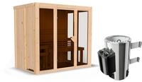 Karibu Sauna Irava 3 - 68 mm Systemsauna - 230 Volt Plug & Play Bronzierte
