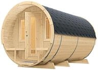 Wolff Finnhaus Saunafass 400 de luxe-Bausatz zur Selbstmontage-Schwarz-farblich