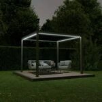 Ximax Lamellendach Pergola Shade freistehend 3x3 m Inkl. Farbbeleuchtung Dunkelgrau
