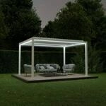 Ximax Lamellendach Pergola Shade freistehend 3x4 m Inkl. Farbbeleuchtung Wei&szlig;