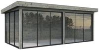 Palmako Gartenhaus Connect Lenna 16,6 m&sup2; SET 402 Slide grau tauchgrundiert