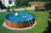 myPOOL Poolset Splash mit Kartuschen Filteranlage - Holzoptik &Oslash; 3,00 x 0,90 m - Gr.