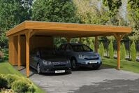 Skan Holz Spessart Doppelcarport mit Abstellraum Gr.2 611x846cm eiche hell
