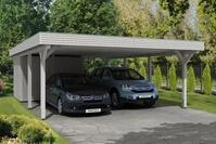 Skan Holz Spessart Doppelcarport mit Abstellraum Gr.2 611x846cm weiss...